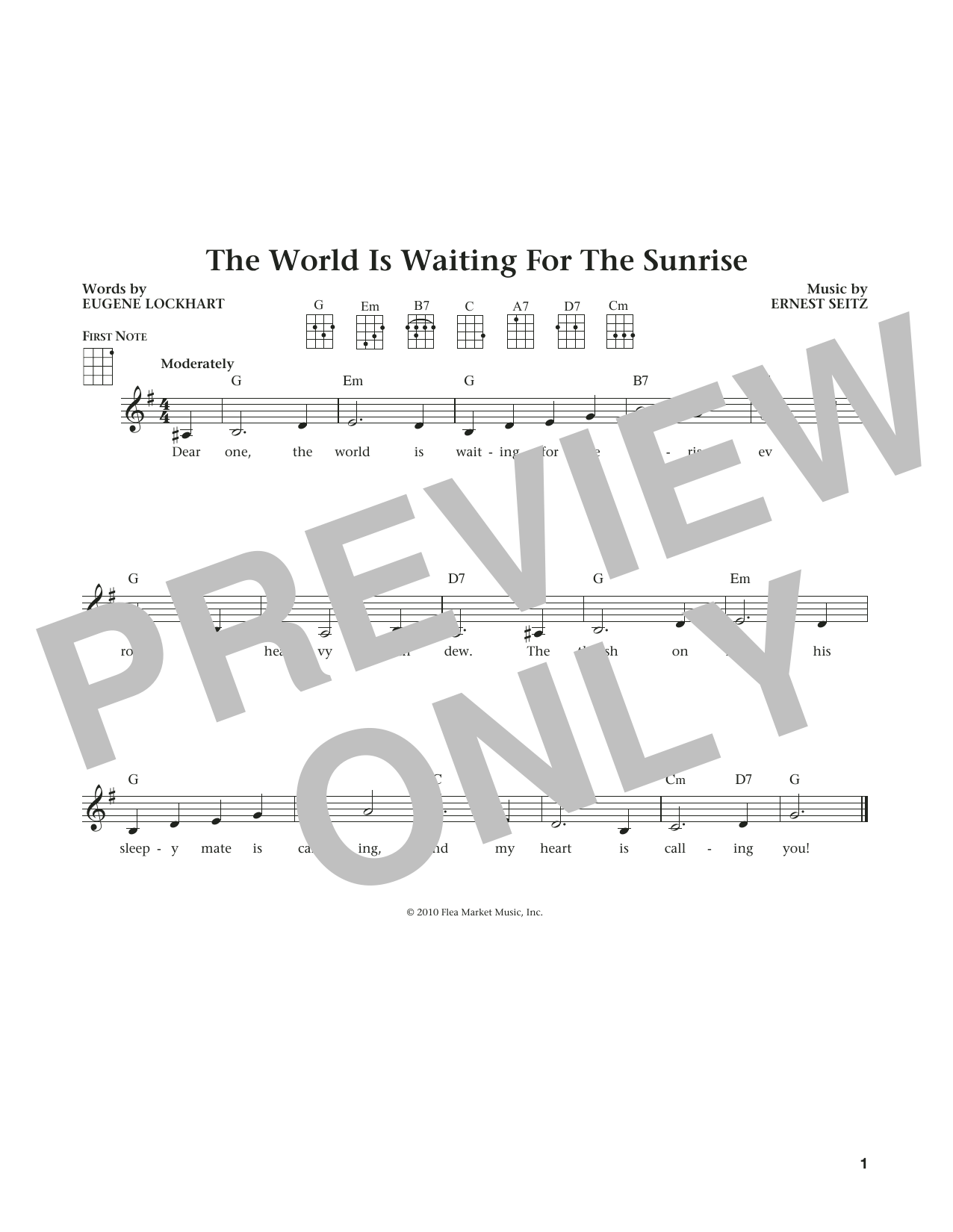 Eugene Lockhart The World Is Waiting For The Sunrise (from The Daily Ukulele) (arr. Liz and Jim Beloff) Sheet Music Notes & Chords for Ukulele - Download or Print PDF