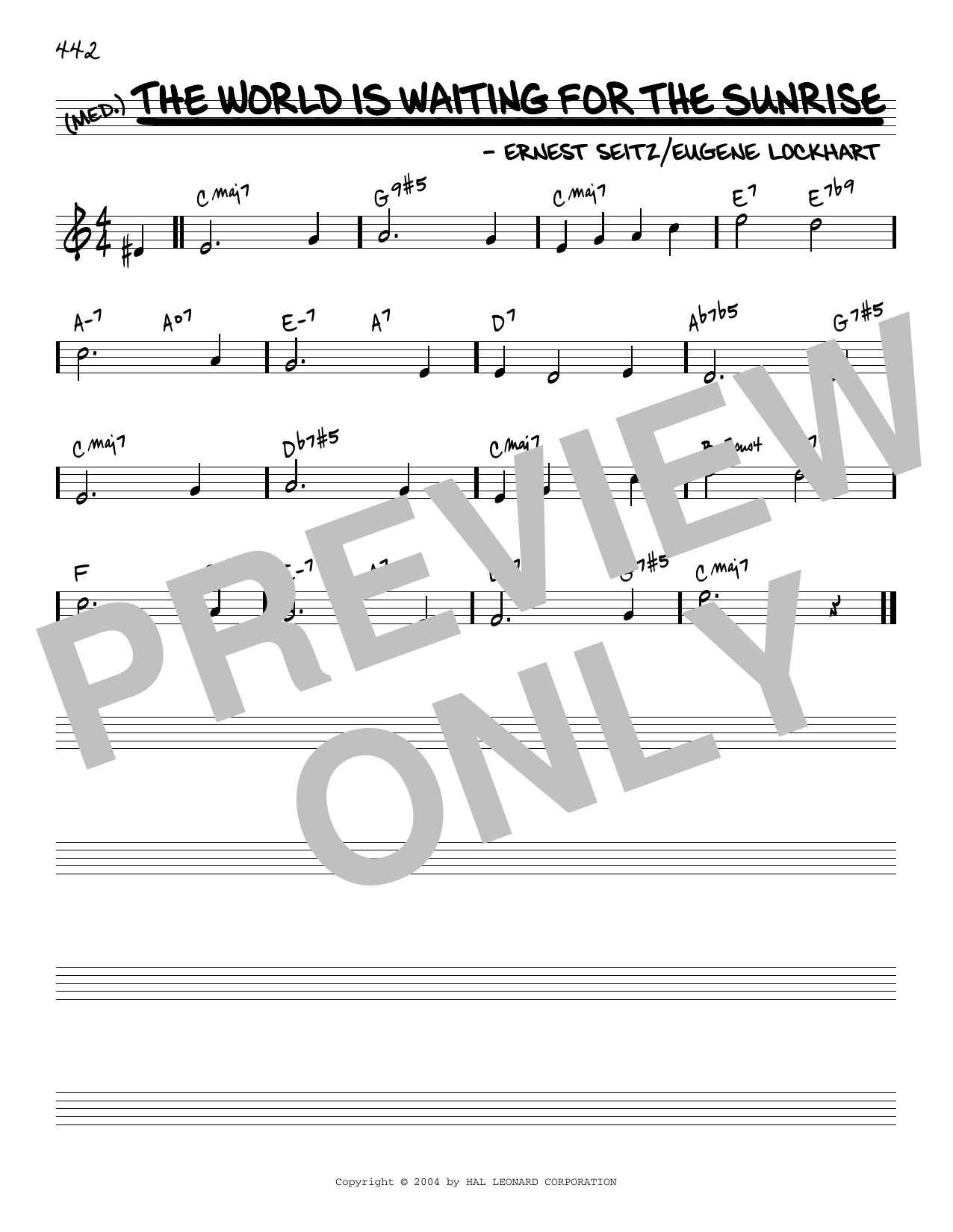 Eugene Lockhart The World Is Waiting For The Sunrise [Reharmonized version] (arr. Jack Grassel) Sheet Music Notes & Chords for Real Book – Melody & Chords - Download or Print PDF