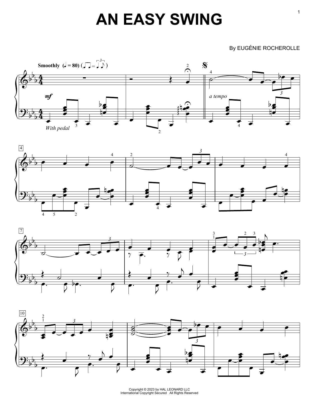 Eugénie Rocherolle An Easy Swing Sheet Music Notes & Chords for Piano Solo - Download or Print PDF