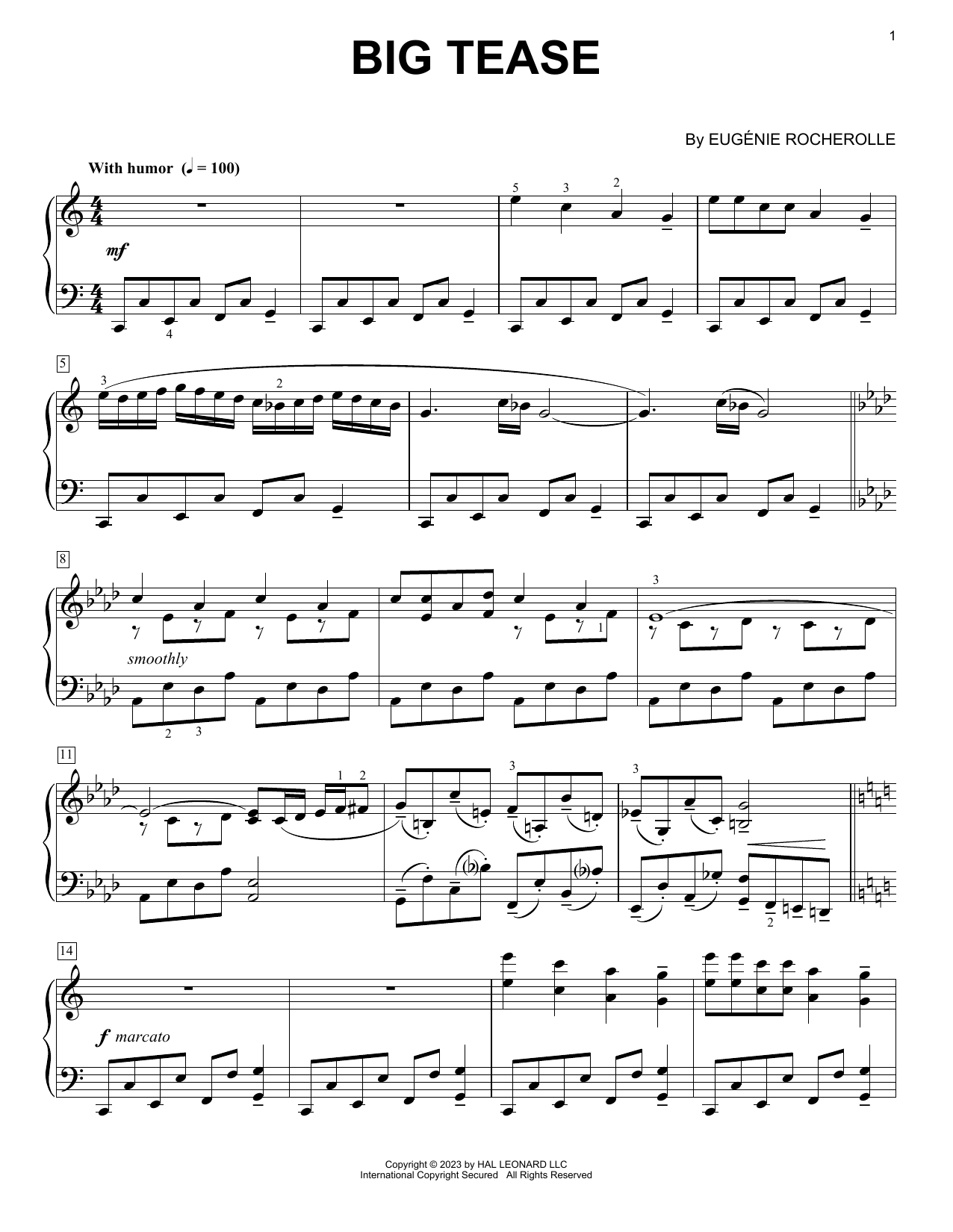 Eugénie Rocherolle Big Tease Sheet Music Notes & Chords for Piano Solo - Download or Print PDF