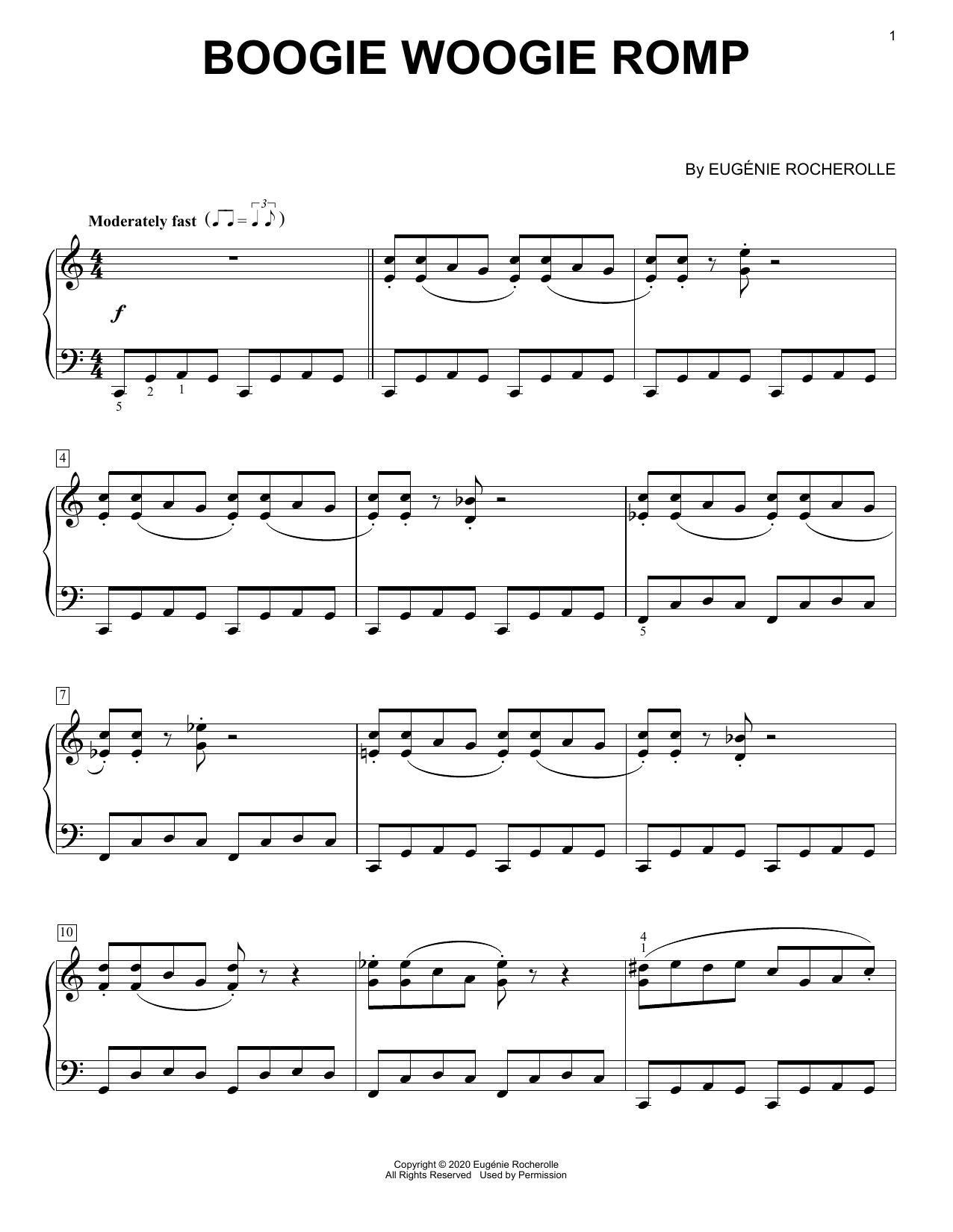 Eugénie Rocherolle Boogie Woogie Romp [Boogie-woogie version] Sheet Music Notes & Chords for Piano Solo - Download or Print PDF