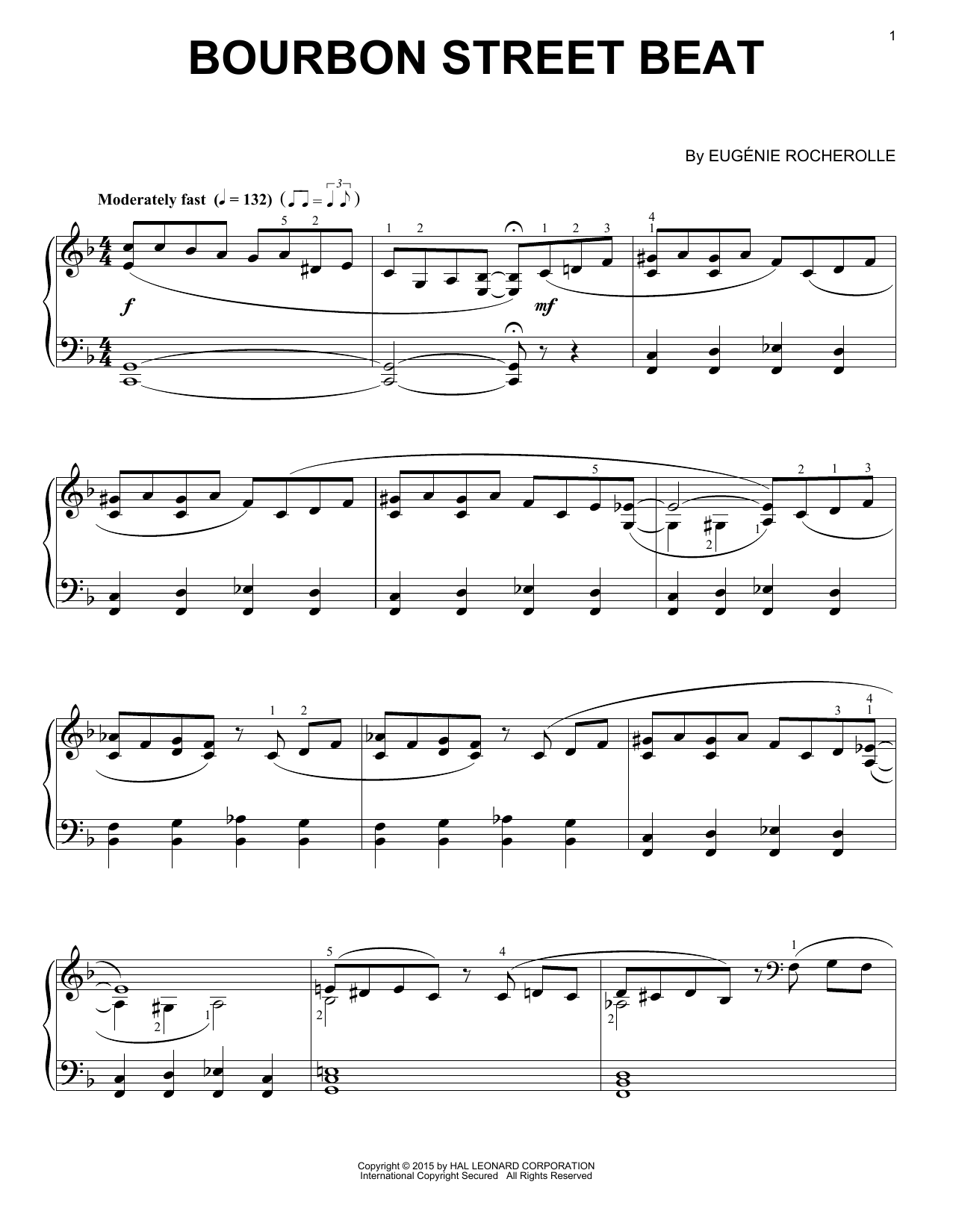 Eugénie Rocherolle Bourbon Street Beat Sheet Music Notes & Chords for Piano - Download or Print PDF