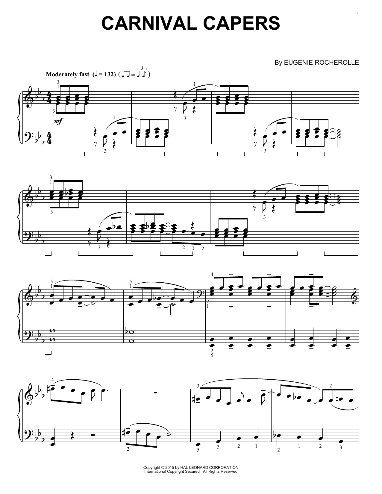 Eugénie Rocherolle Carnival Capers Sheet Music Notes & Chords for Piano - Download or Print PDF