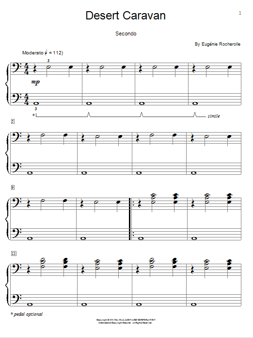 Eugénie Rocherolle Desert Caravan Sheet Music Notes & Chords for Piano Duet - Download or Print PDF