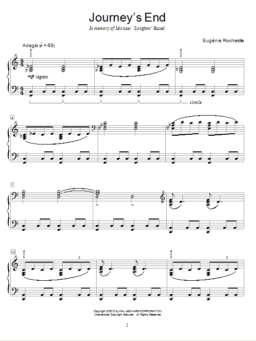 Eugénie Rocherolle Journey's End Sheet Music Notes & Chords for Educational Piano - Download or Print PDF