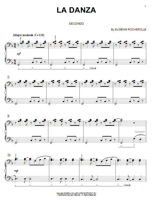 Eugénie Rocherolle La Danza Sheet Music Notes & Chords for Piano Duet - Download or Print PDF