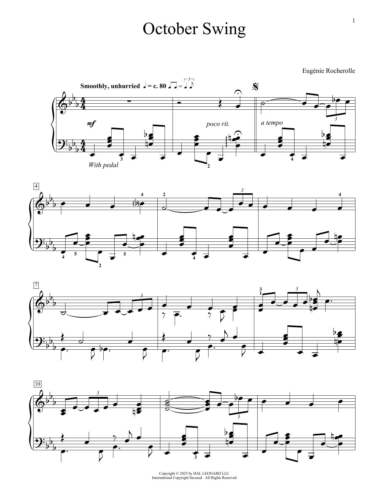 Eugenie Rocherolle October Swing Sheet Music Notes & Chords for Educational Piano - Download or Print PDF