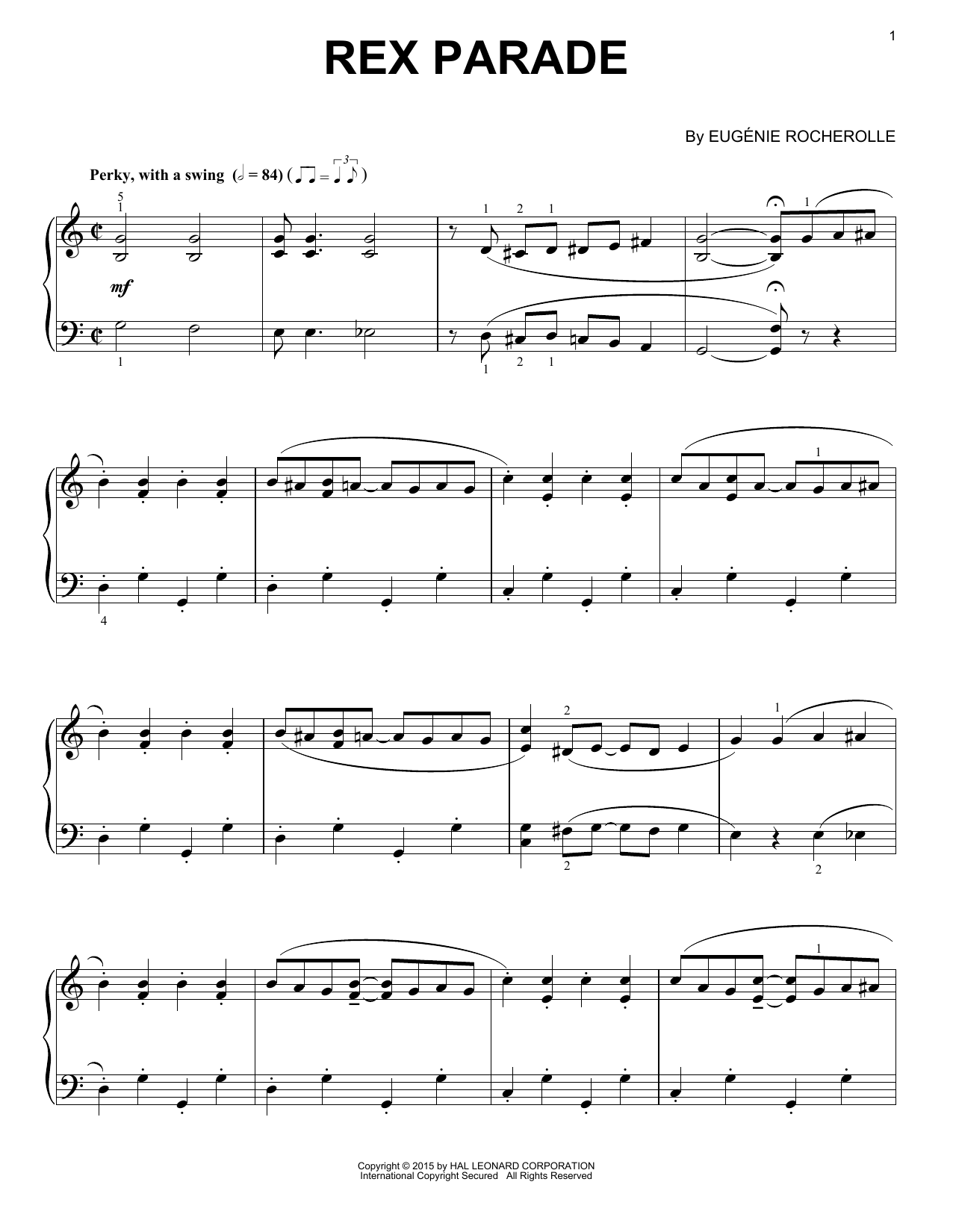 Eugénie Rocherolle Rex Parade Sheet Music Notes & Chords for Piano - Download or Print PDF