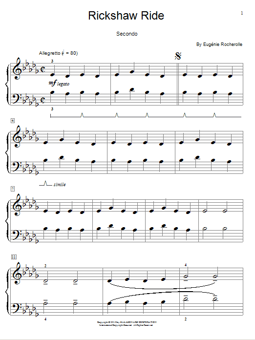 Eugénie Rocherolle Rickshaw Ride Sheet Music Notes & Chords for Piano Duet - Download or Print PDF