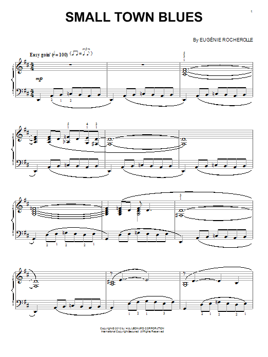 Eugénie Rocherolle Small Town Blues Sheet Music Notes & Chords for Piano - Download or Print PDF