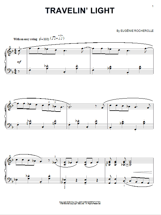 Eugénie Rocherolle Travelin' Light Sheet Music Notes & Chords for Piano - Download or Print PDF