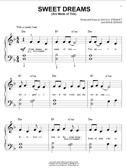 Eurythmics Sweet Dreams (Are Made Of This) Sheet Music Notes & Chords for Violin - Download or Print PDF