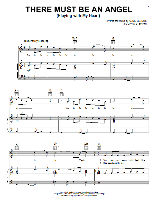 Eurythmics There Must Be An Angel (Playing With My Heart) Sheet Music Notes & Chords for Violin - Download or Print PDF
