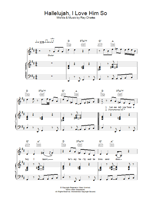 Eva Cassidy Hallelujah, I Love Him So Sheet Music Notes & Chords for Piano, Vocal & Guitar - Download or Print PDF