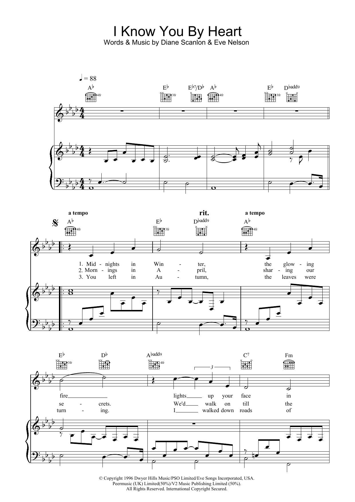 Eva Cassidy I Know You By Heart Sheet Music Notes & Chords for Piano, Vocal & Guitar - Download or Print PDF