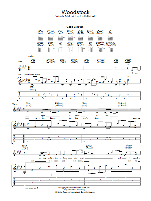 Eva Cassidy Woodstock Sheet Music Notes & Chords for Guitar Tab - Download or Print PDF Eva Cassidy Woodstock Sheet Music Notes & Chords for Guitar Tab - Download or Print PDF