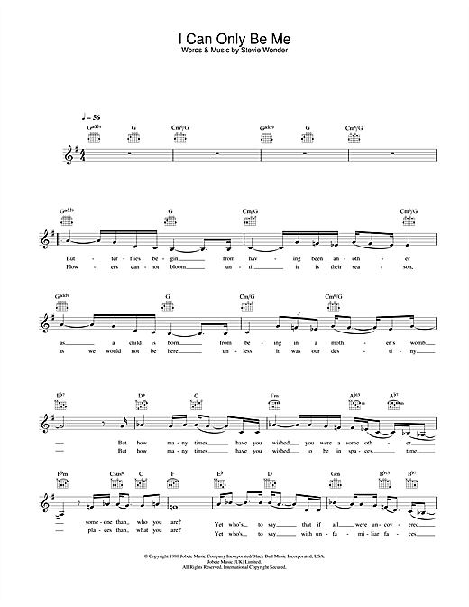 Preview Eva Cassidy I Can Only Be Me Pop sheet music, notes and chords for Piano, Vocal & Guitar, SKU: 21902 I Can Only Be Me sheet music