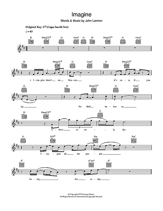 Preview Eva Cassidy Imagine Pop sheet music, notes and chords for Guitar Tab, SKU: 23538 Imagine sheet music