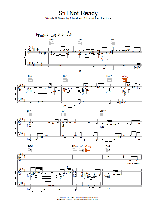 Preview Eva Cassidy Still Not Ready Jazz sheet music, notes and chords for Piano, Vocal & Guitar, SKU: 21903 Still Not Ready sheet music