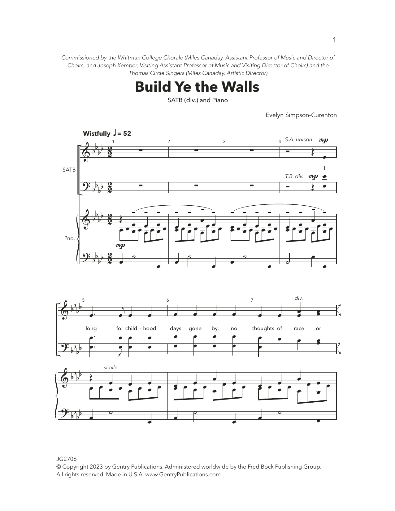 Evelyn Simpson-Curenton Build Ye The Walls Sheet Music Notes & Chords for Choir - Download or Print PDF