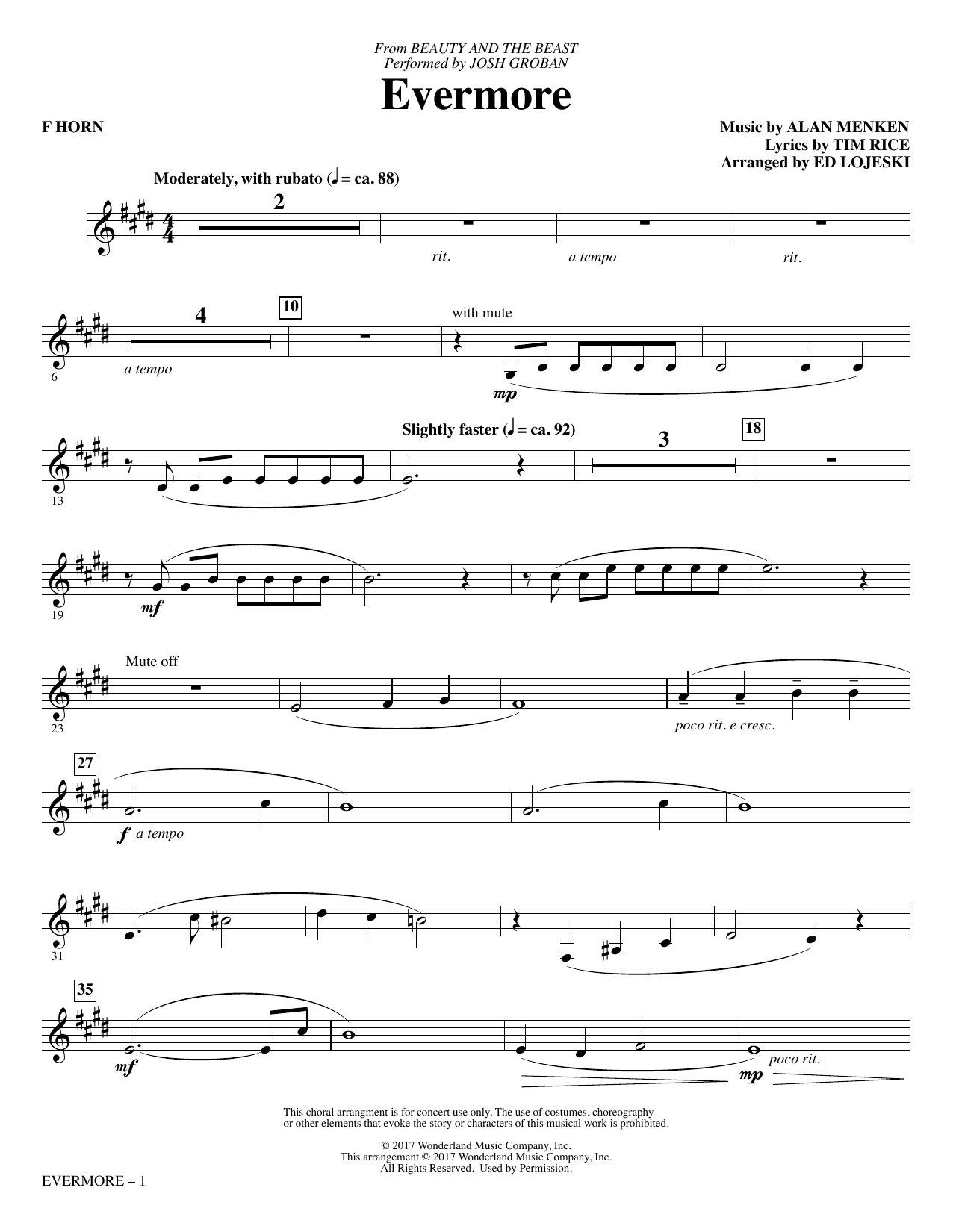Evermore Beauty And The Beast Score