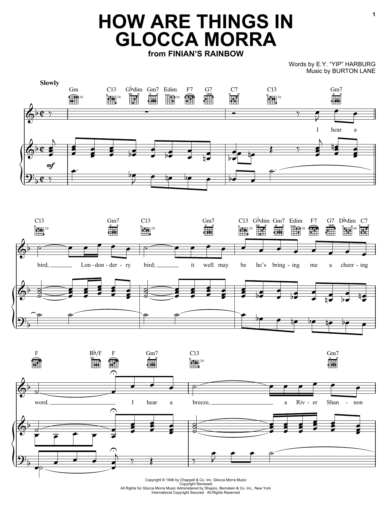 E.Y. Harburg How Are Things In Glocca Morra Sheet Music Notes & Chords for Real Book - Melody & Chords - C Instruments - Download or Print PDF
