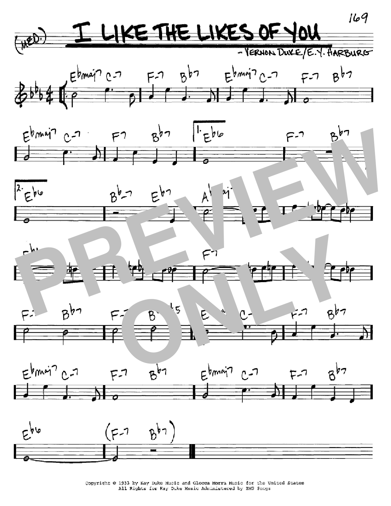E.Y. Harburg I Like The Likes Of You Sheet Music Notes & Chords for Real Book - Melody, Lyrics & Chords - C Instruments - Download or Print PDF