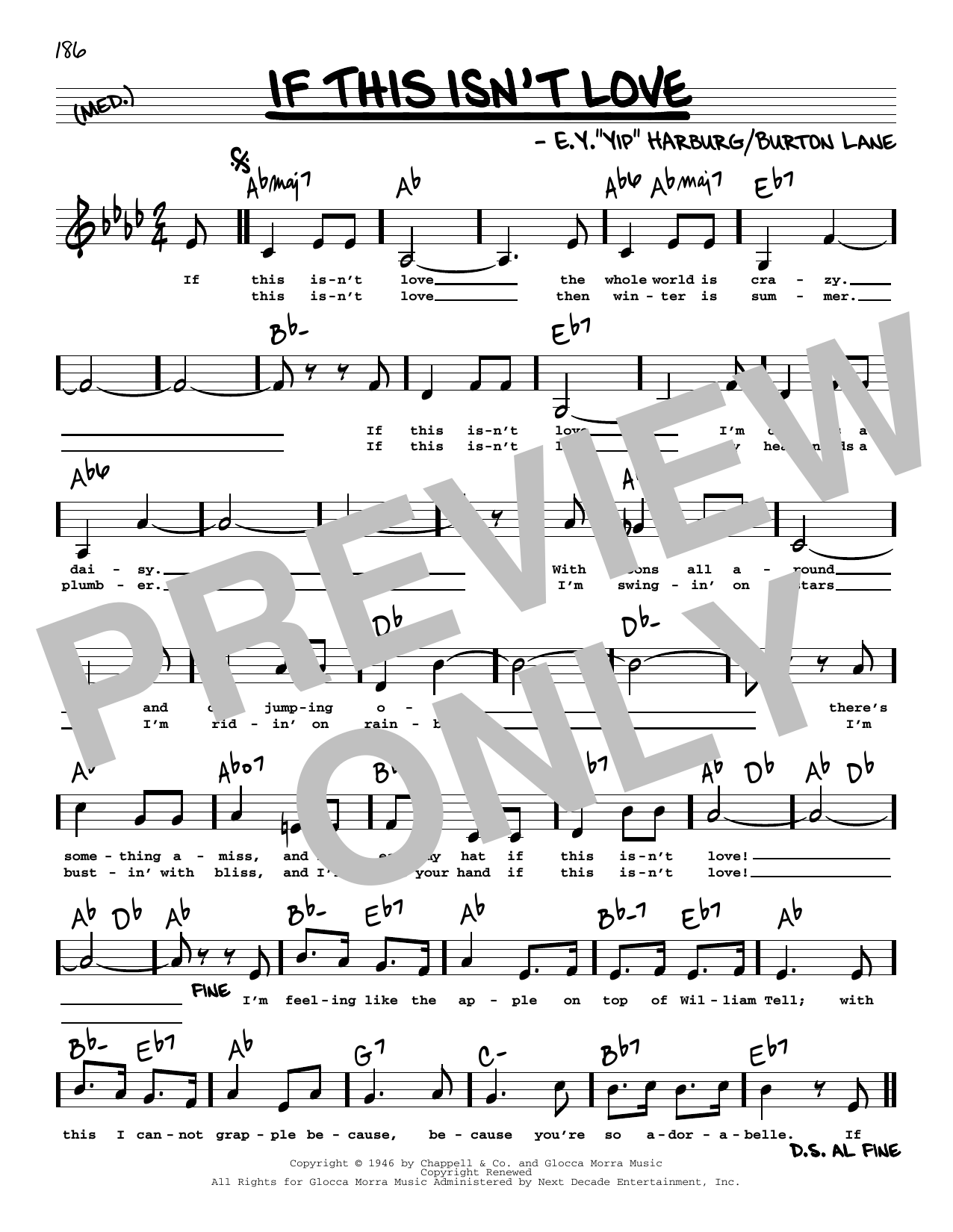 E.Y. Harburg If This Isn't Love (Low Voice) Sheet Music Notes & Chords for Real Book – Melody, Lyrics & Chords - Download or Print PDF