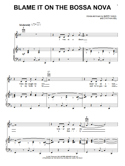 Eydie Gorme Blame It On The Bossa Nova Sheet Music Notes & Chords for Melody Line, Lyrics & Chords - Download or Print PDF