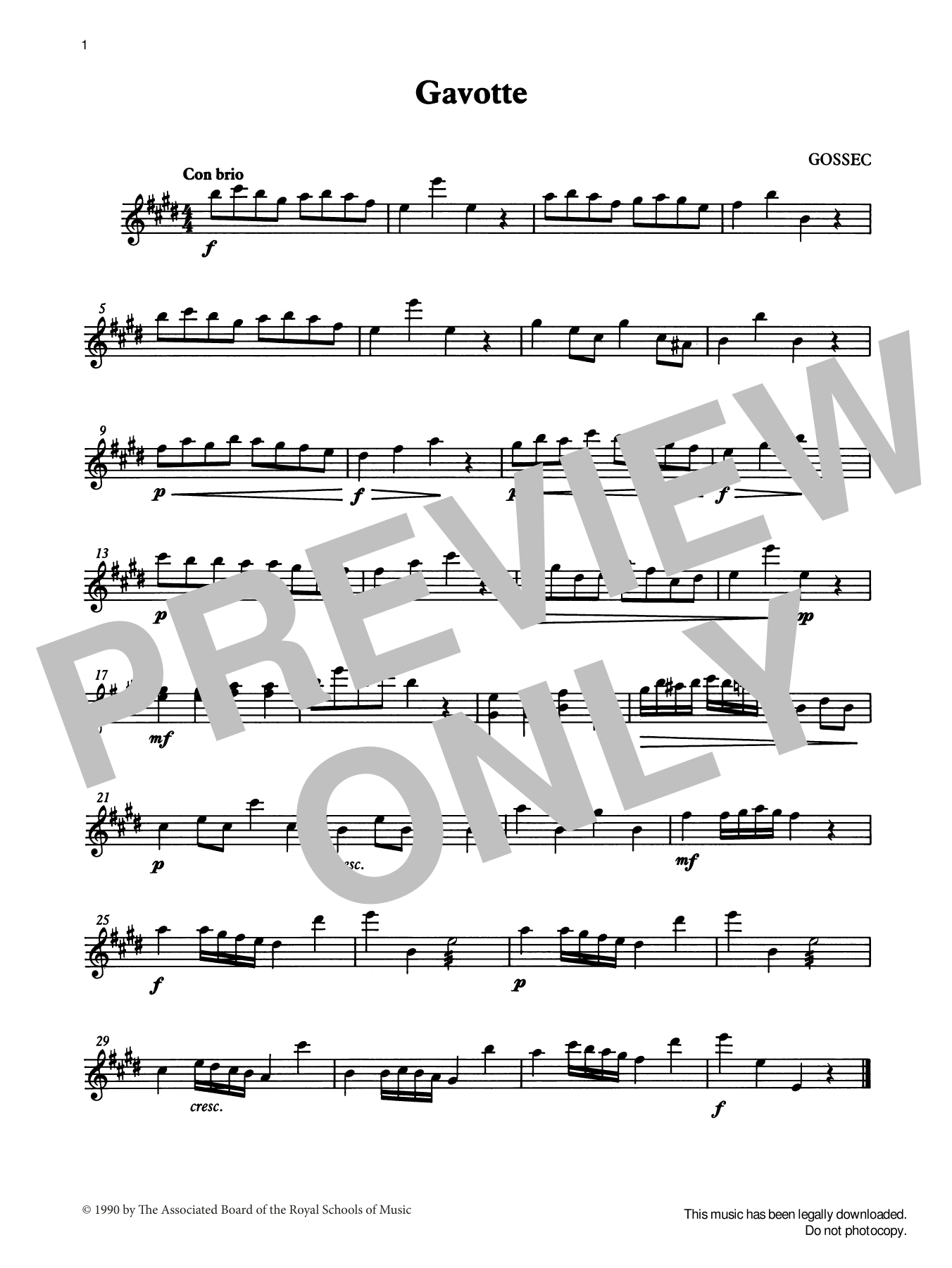 F. J Gossec Gavotte from Graded Music for Tuned Percussion, Book II Sheet Music Notes & Chords for Percussion Solo - Download or Print PDF