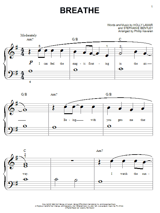 Faith Hill Breathe Sheet Music Notes & Chords for Violin - Download or Print PDF