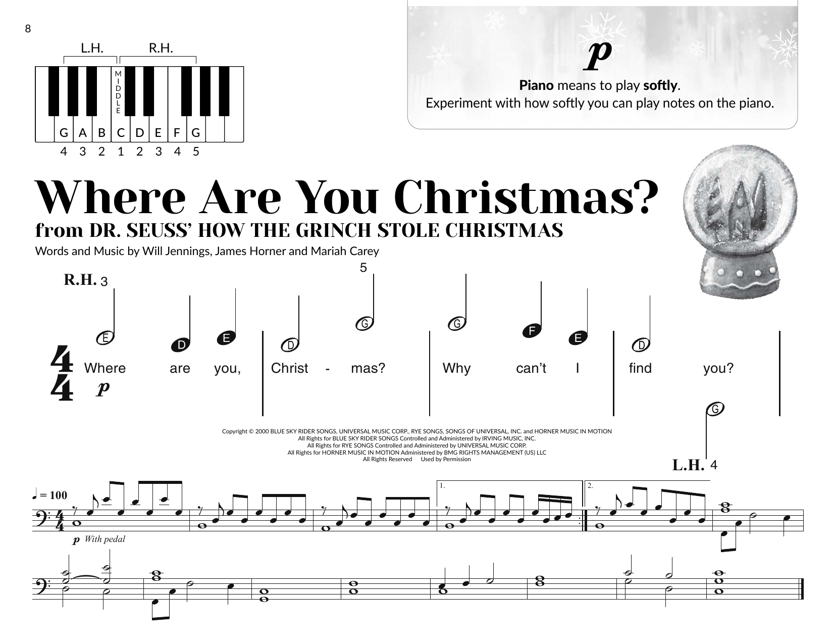 Faith Hill Where Are You Christmas? (arr. Brittany McCorriston) Sheet Music Notes & Chords for Very Beginner Piano - Download or Print PDF