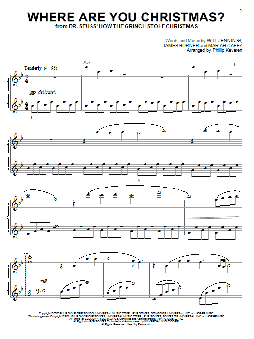 Faith Hill Where Are You Christmas? (arr. Phillip Keveren) (from How The Grinch Stole Christmas) Sheet Music Notes & Chords for Piano - Download or Print PDF
