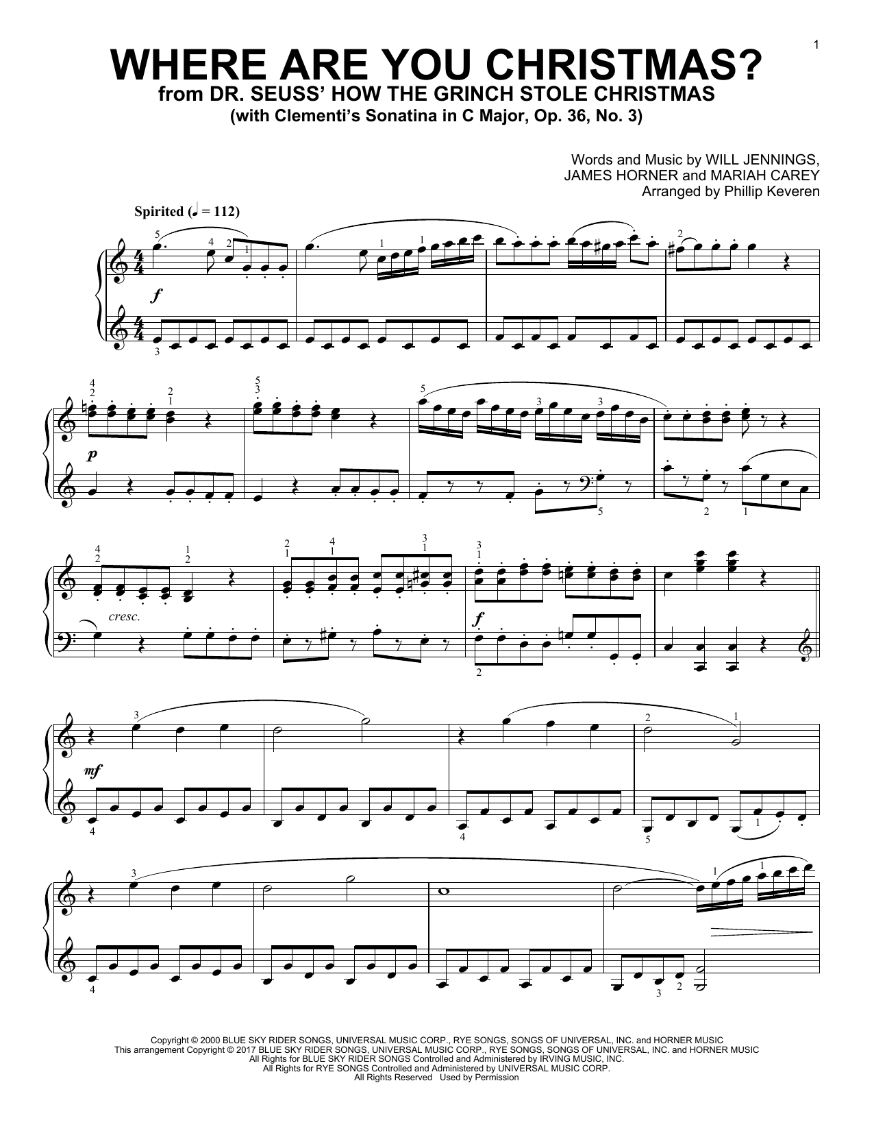 Faith Hill Where Are You Christmas? [Classical version] (arr. Phillip Keveren) Sheet Music Notes & Chords for Piano - Download or Print PDF
