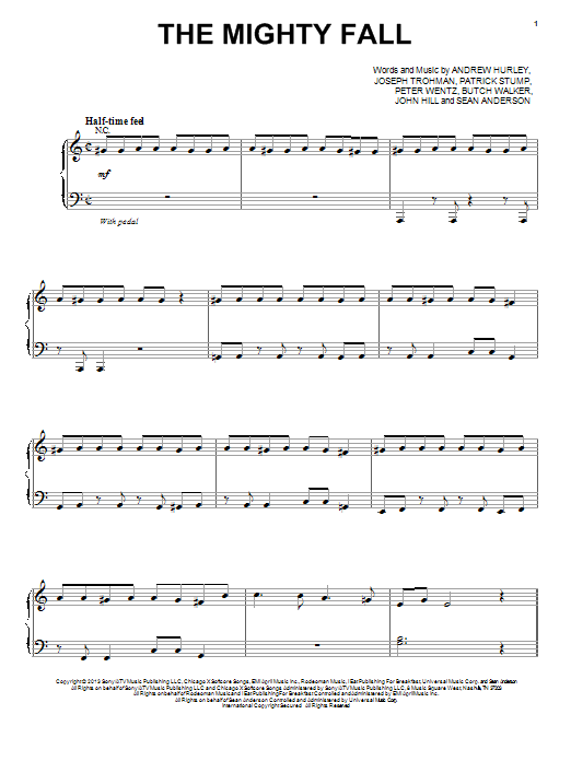 Fall Out Boy The Mighty Fall Sheet Music Notes & Chords for Piano, Vocal & Guitar (Right-Hand Melody) - Download or Print PDF