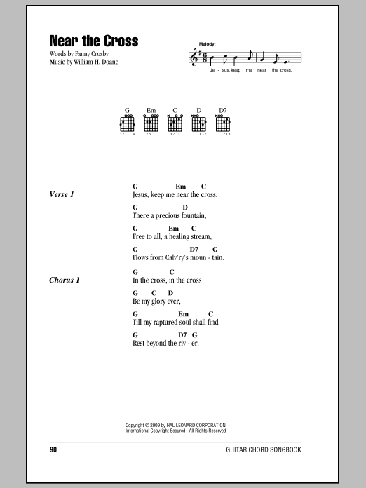 Fanny J. Crosby Near The Cross Sheet Music Notes & Chords for Lyrics & Chords - Download or Print PDF