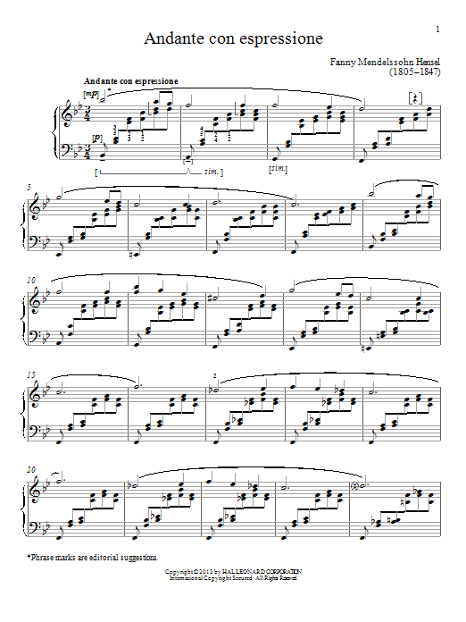 Gail Smith Andante con espressione Sheet Music Notes & Chords for Piano - Download or Print PDF Gail Smith Andante con espressione Sheet Music Notes & Chords for Piano - Download or Print PDF