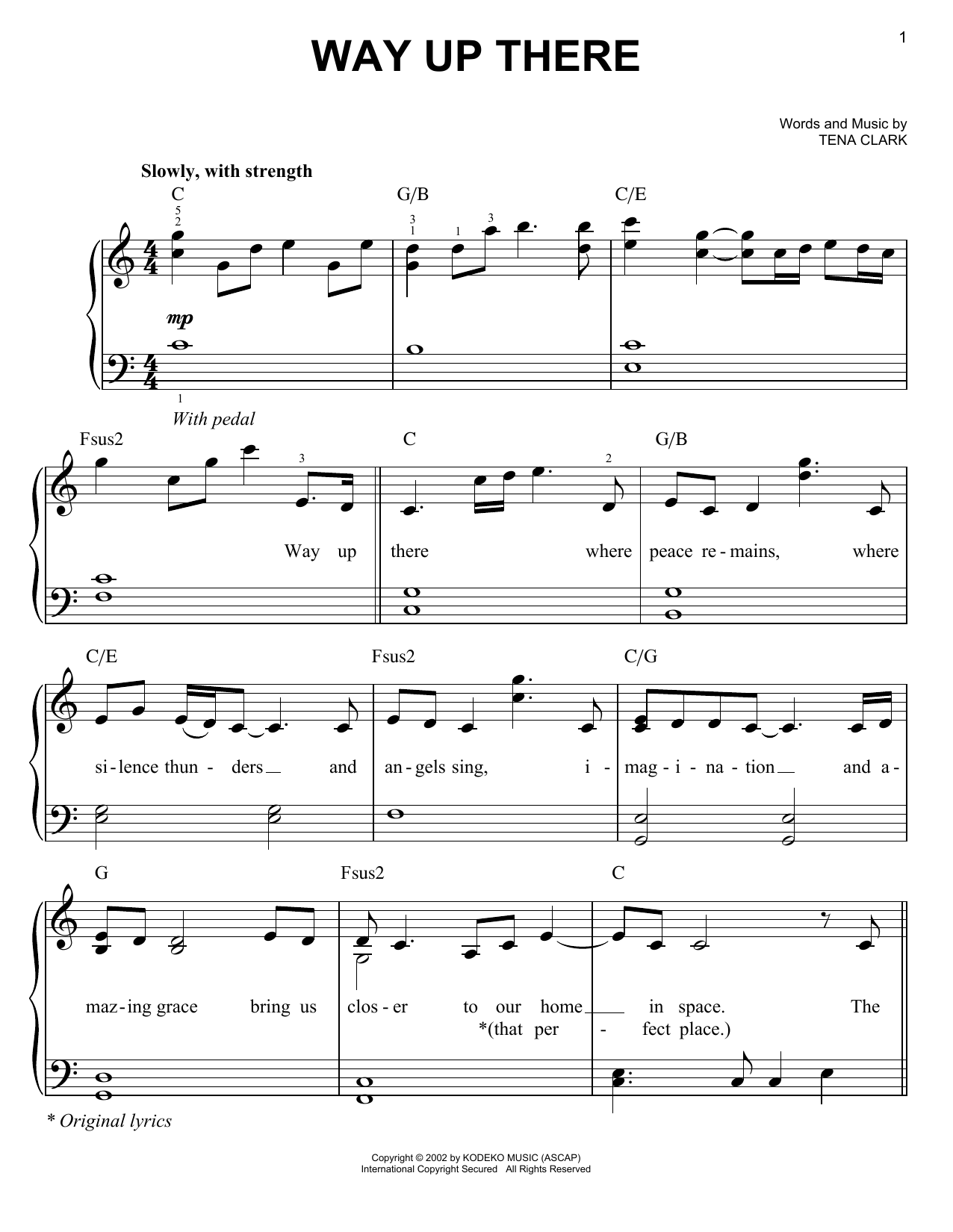 Patti LaBelle Way Up There Sheet Music Notes & Chords for Easy Piano - Download or Print PDF