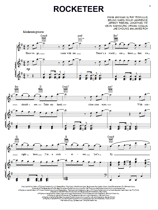 Far East Movement Rocketeer Sheet Music Notes & Chords for Piano, Vocal & Guitar (Right-Hand Melody) - Download or Print PDF Far East Movement Rocketeer Sheet Music Notes & Chords for Piano, Vocal & Guitar (Right-Hand Melody) - Download or Print PDF