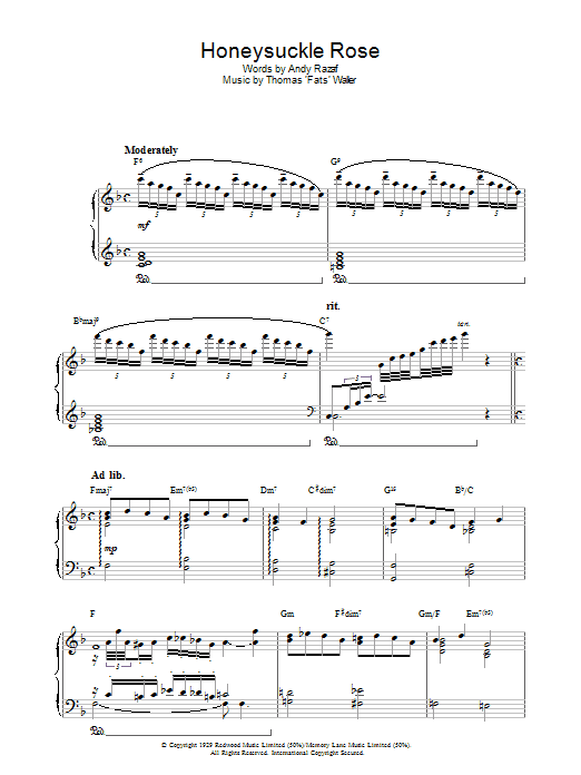 Fats Waller Honeysuckle Rose Sheet Music Notes & Chords for Alto Saxophone - Download or Print PDF