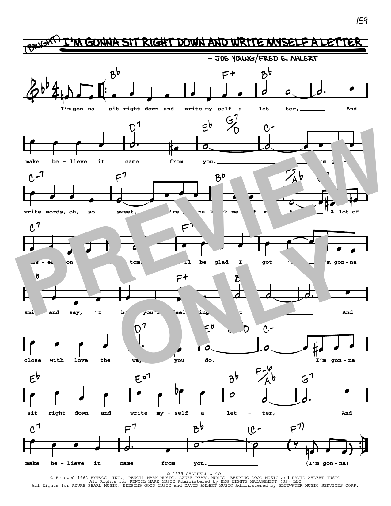 Fats Waller I'm Gonna Sit Right Down And Write Myself A Letter (arr. Robert Rawlins) Sheet Music Notes & Chords for Real Book – Melody, Lyrics & Chords - Download or Print PDF