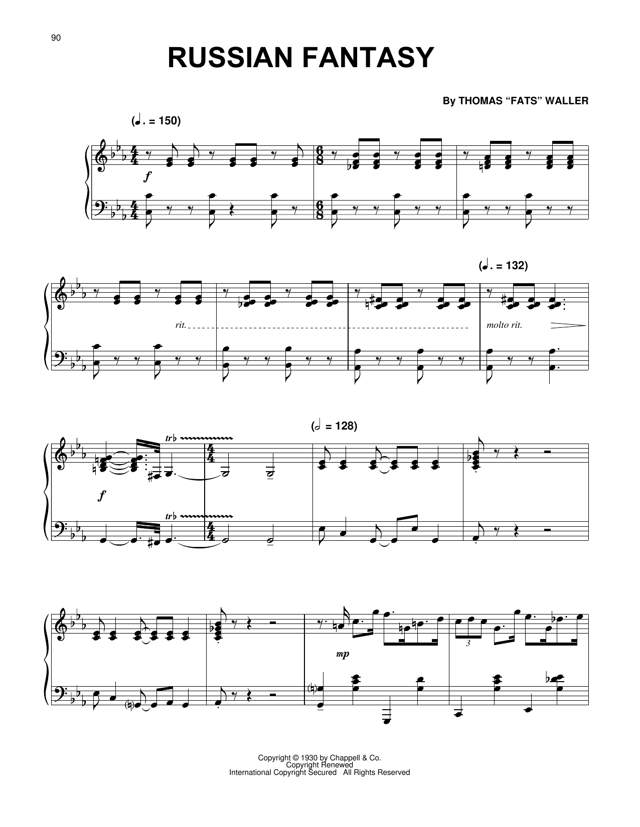 Fats Waller Russian Fantasy Sheet Music Notes & Chords for Piano Solo - Download or Print PDF Fats Waller Russian Fantasy Sheet Music Notes & Chords for Piano Solo - Download or Print PDF