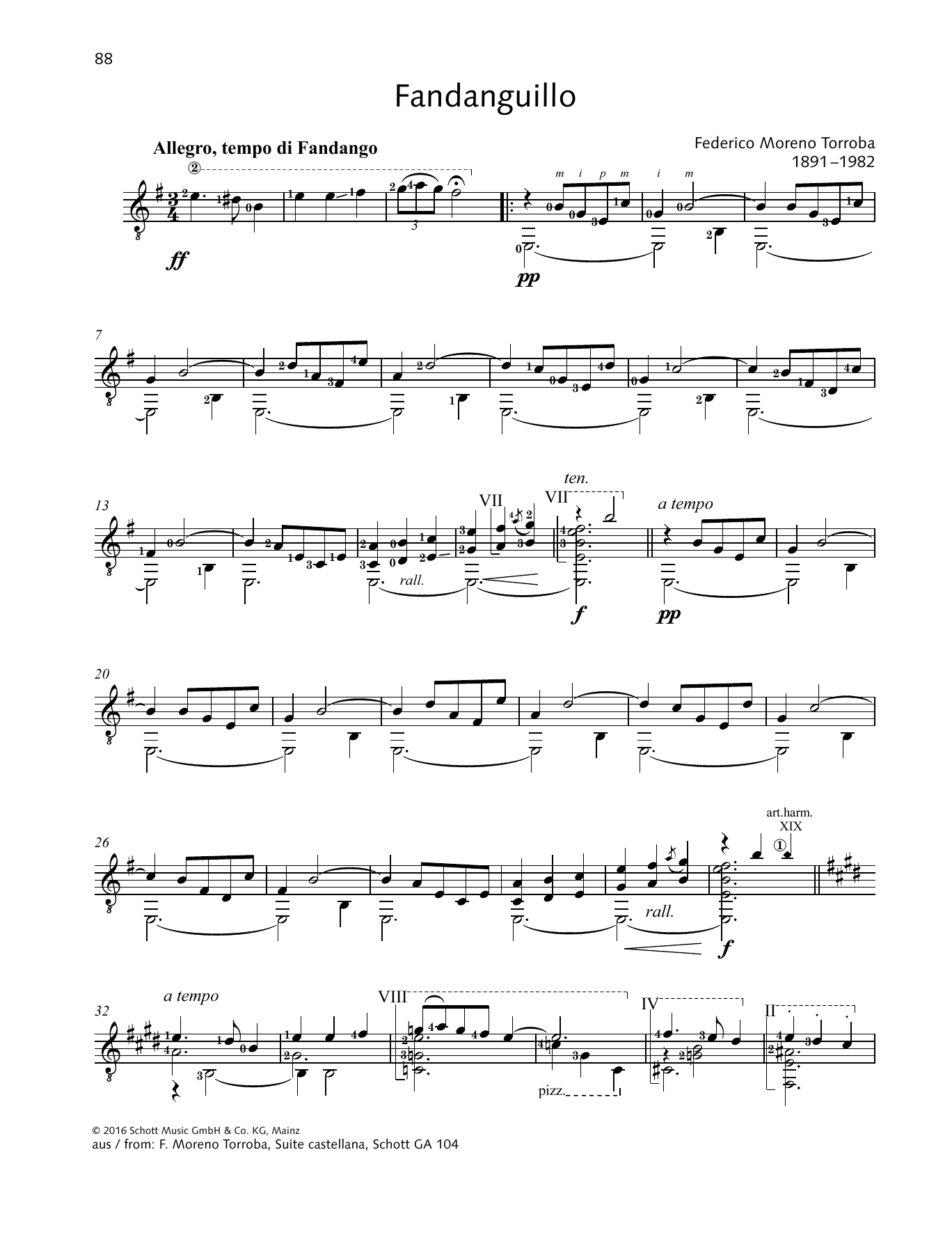 Federico Moreno-Torroba Fandanguillo Sheet Music Notes & Chords for Solo Guitar - Download or Print PDF