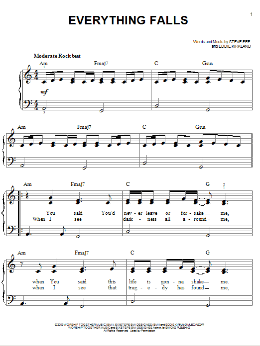 Fee Everything Falls Sheet Music Notes & Chords for Easy Piano - Download or Print PDF