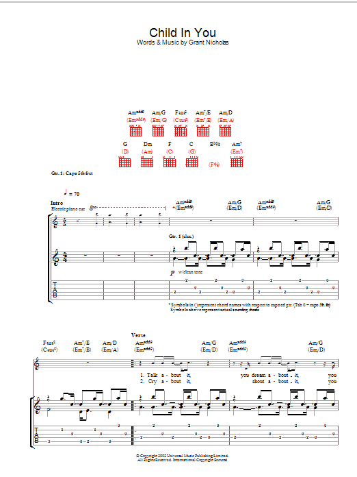 Feeder Child In You Sheet Music Notes & Chords for Guitar Tab - Download or Print PDF