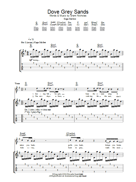 Feeder Dove Grey Sands Sheet Music Notes & Chords for Guitar Tab - Download or Print PDF