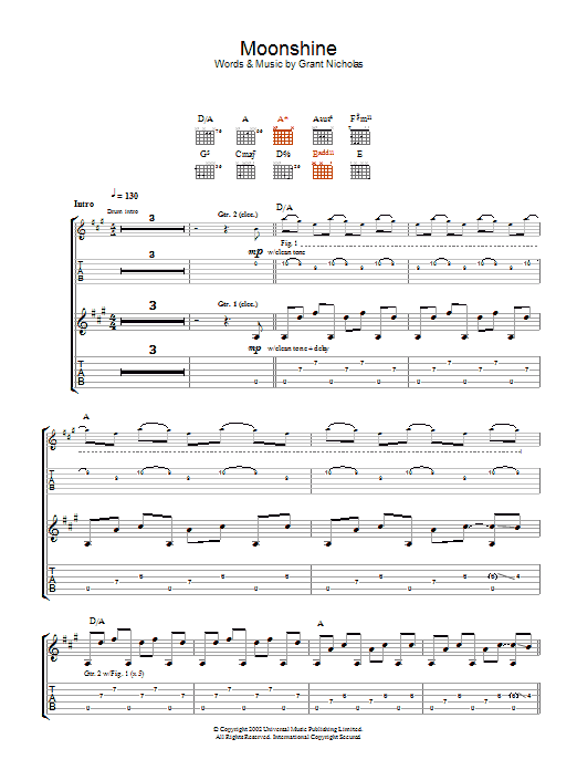 Feeder Moonshine Sheet Music Notes & Chords for Guitar Tab - Download or Print PDF Feeder Moonshine Sheet Music Notes & Chords for Guitar Tab - Download or Print PDF