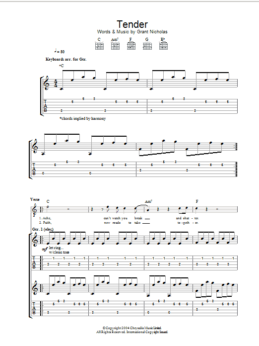 Feeder Tender Sheet Music Notes & Chords for Guitar Tab - Download or Print PDF