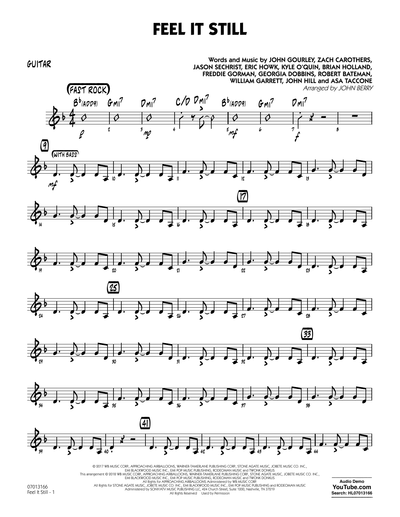 John Berry Feel It Still Guitar Sheet Music Download Pdf Score 378638
