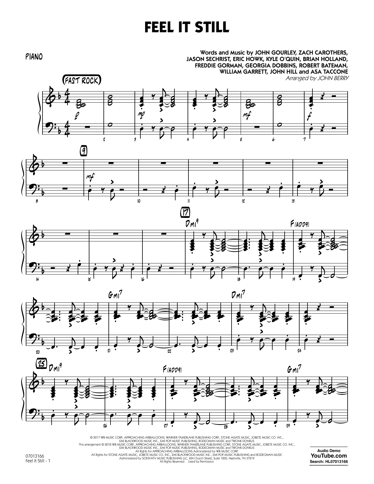 John Berry Feel It Still Piano Sheet Music Download Pdf Score 378639